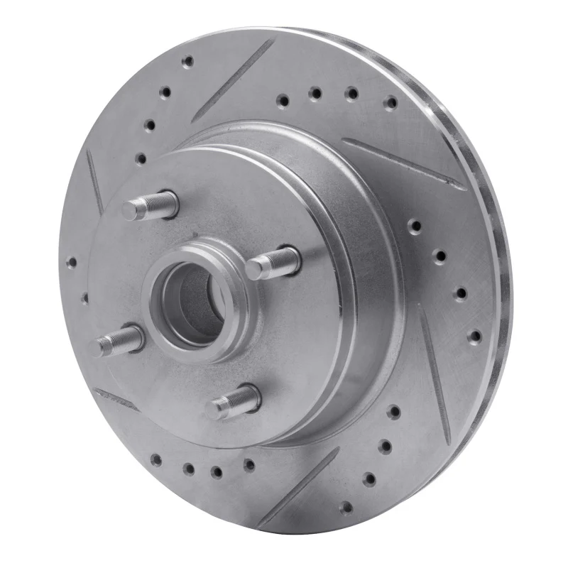 R1 93-93 Ford Mustang Front Left Drilled & Slotted Silver Brake Rotor - Image 5