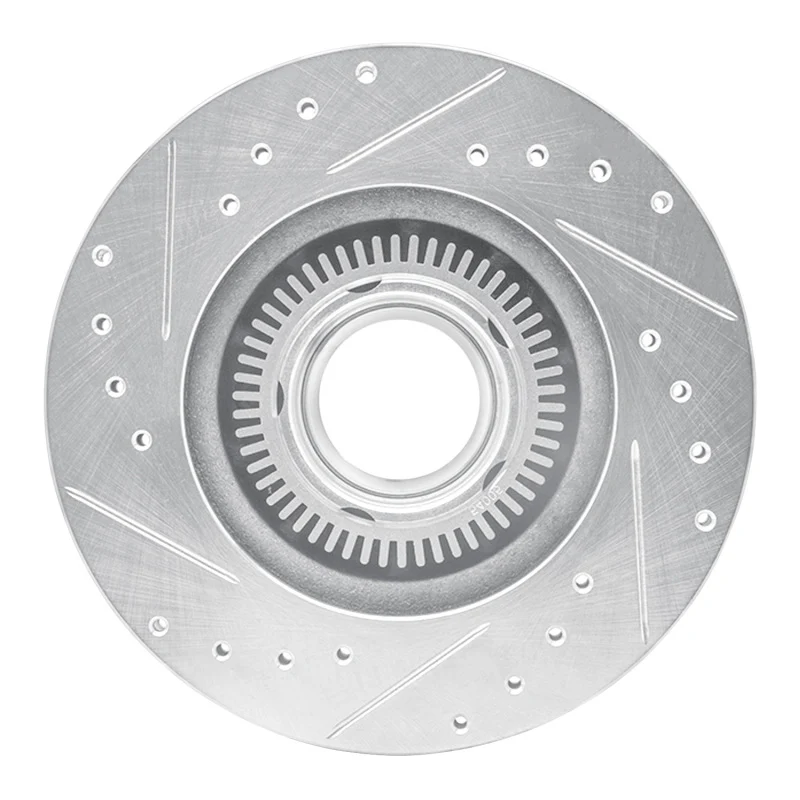 R1 93-94 Ford Explorer Front Right Drilled & Slotted Silver Brake Rotor - Image 5
