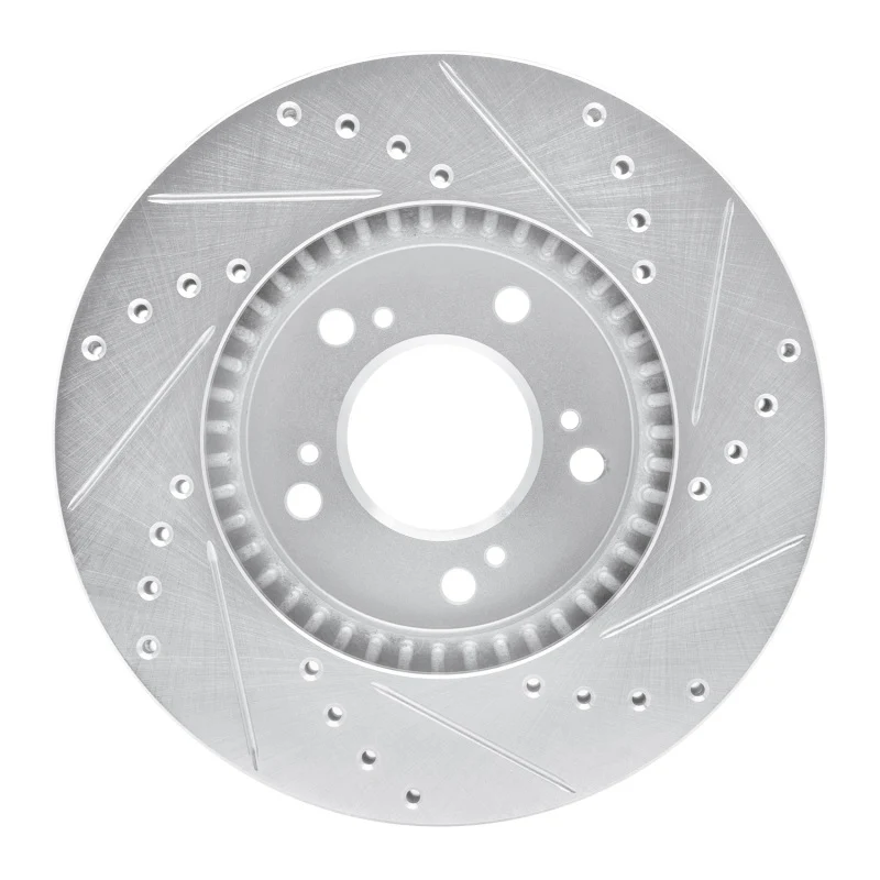 R1 93-95 Acura Legend Front Left Drilled & Slotted Silver Brake Rotor - Image 2