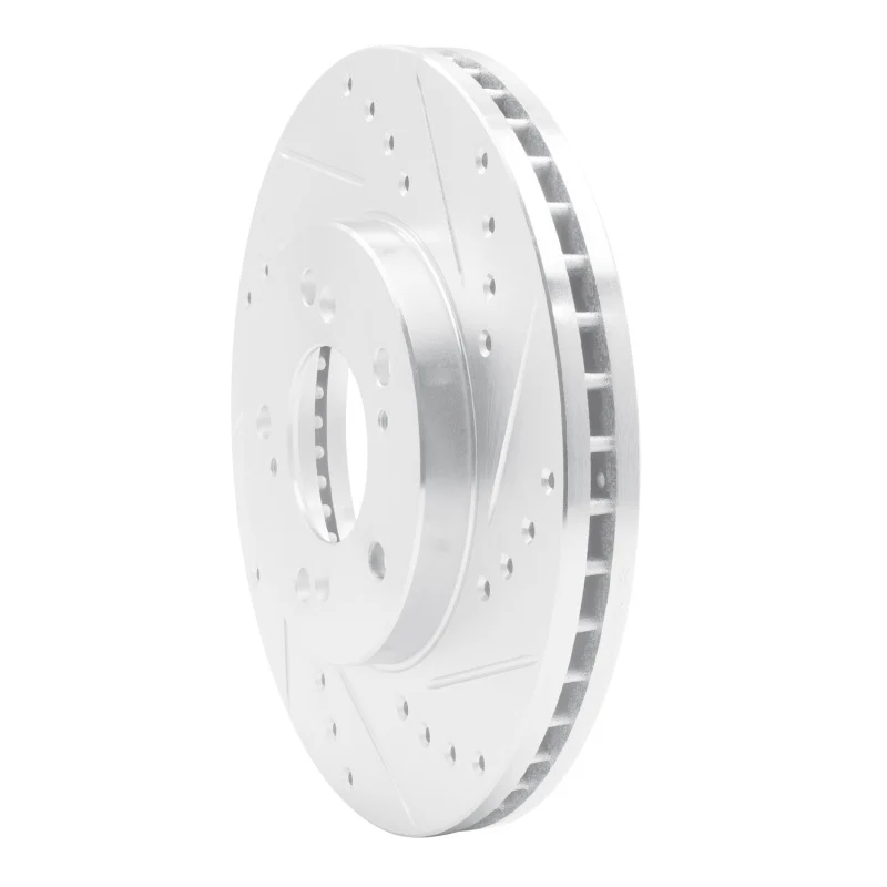 R1 93-95 Acura Legend Front Right Drilled & Slotted Silver Brake Rotor - Image 3