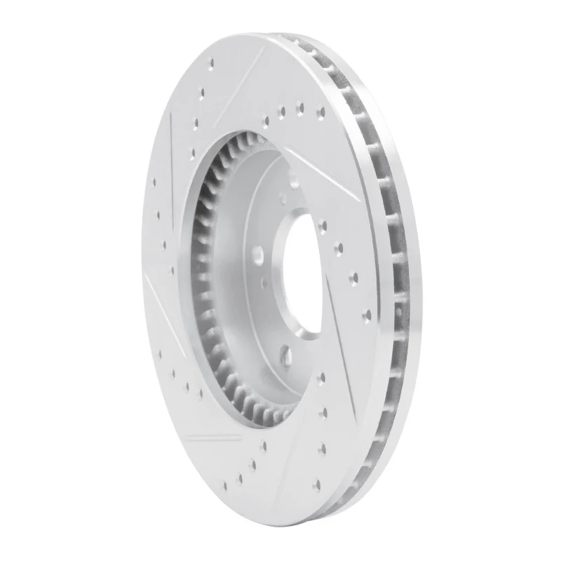 R1 93-95 Acura Legend Front Right Drilled & Slotted Silver Brake Rotor - Image 5
