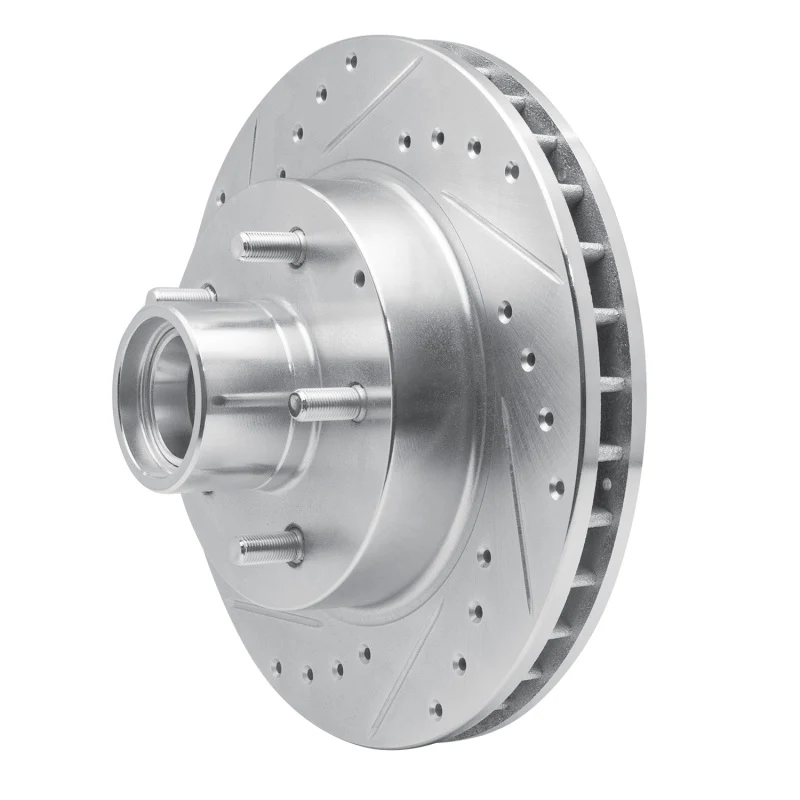 R1 93-95 Chevrolet G10 Front Left Drilled & Slotted Silver Brake Rotor - Image 2
