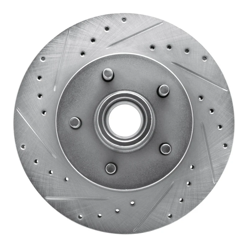 R1 93-95 Chevrolet G10 Front Left Drilled & Slotted Silver Brake Rotor