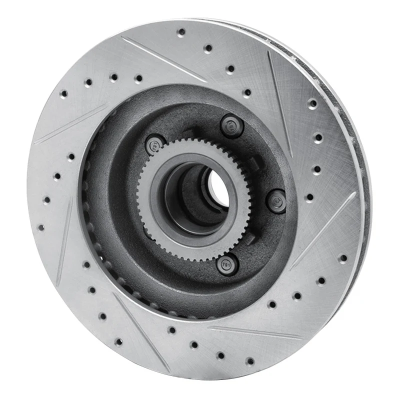 R1 93-95 Chevrolet G10 Front Left Drilled & Slotted Silver Brake Rotor - Image 2