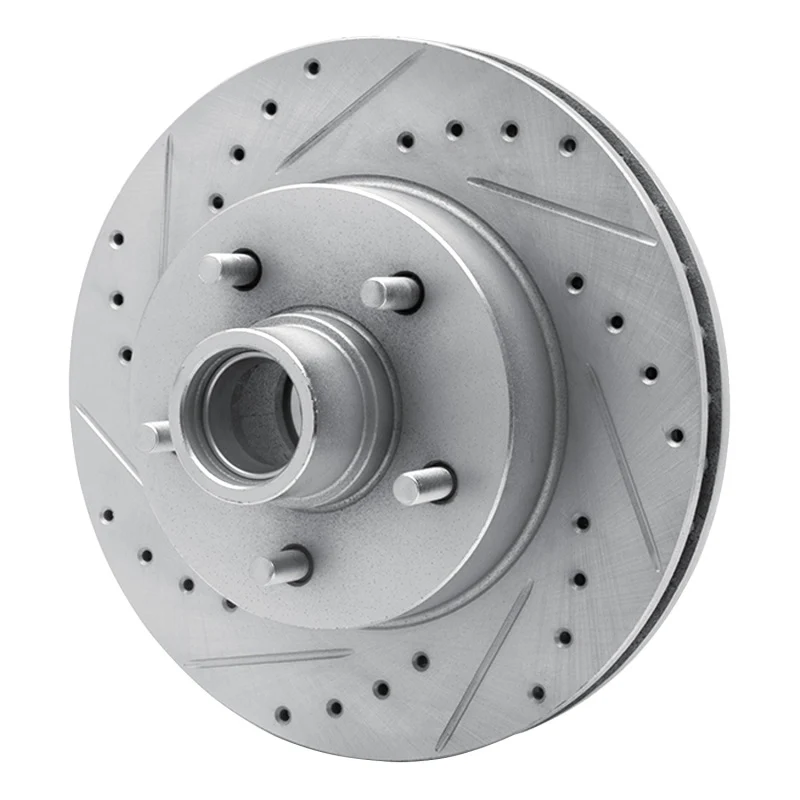 R1 93-95 Chevrolet G10 Front Left Drilled & Slotted Silver Brake Rotor - Image 3
