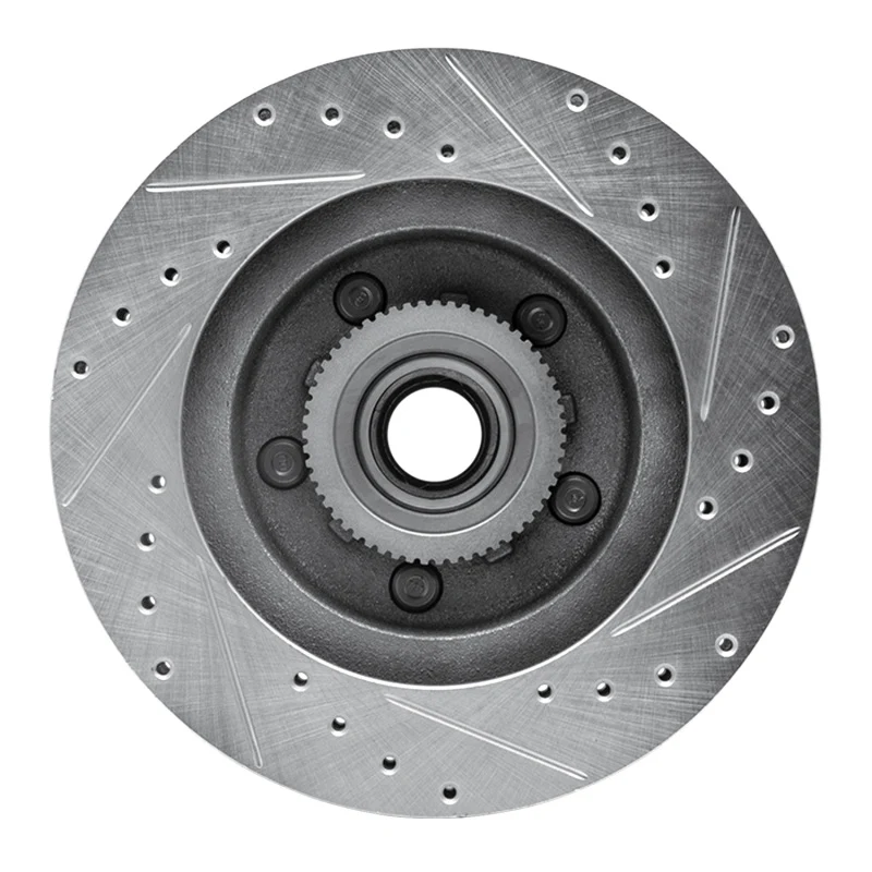 R1 93-95 Chevrolet G10 Front Left Drilled & Slotted Silver Brake Rotor - Image 5
