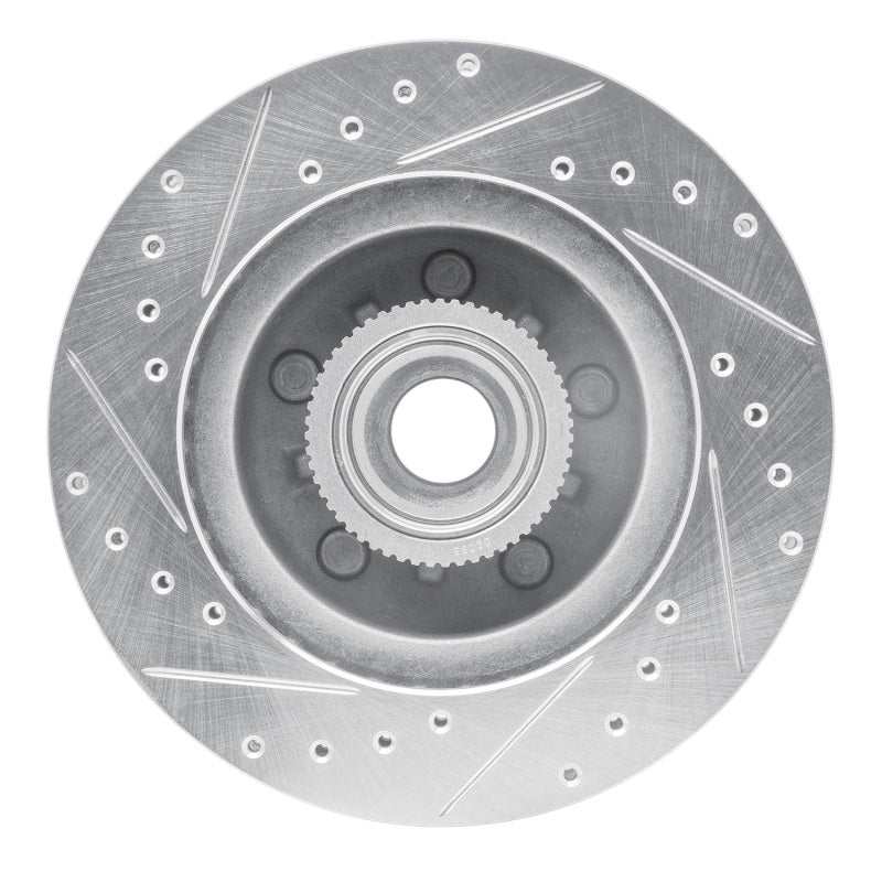 R1 93-95 Chevrolet G10 Front Right Drilled & Slotted Silver Brake Rotor - Image 2