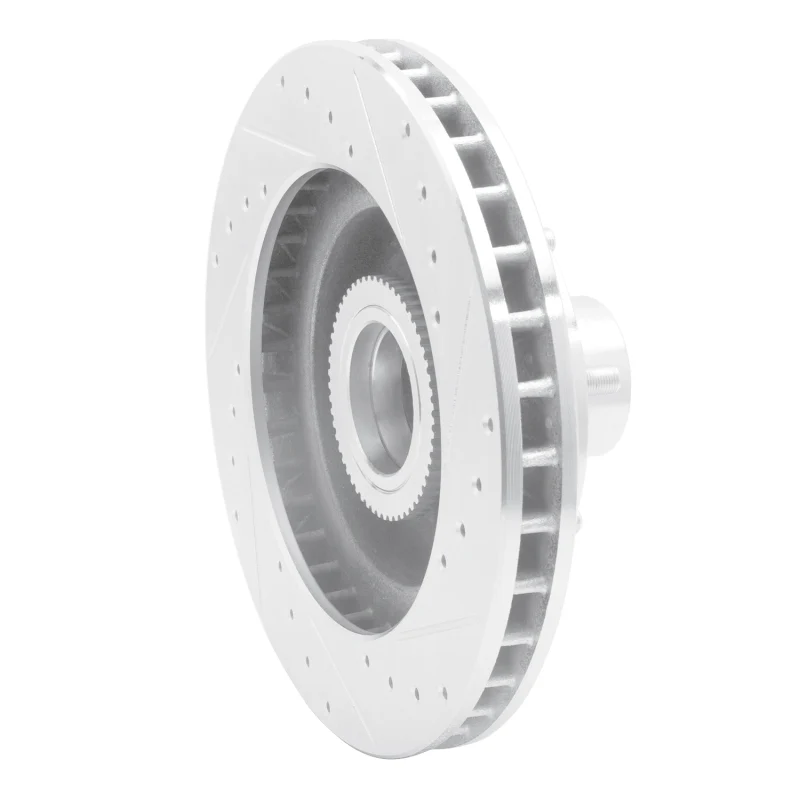 R1 93-95 Chevrolet G10 Front Right Drilled & Slotted Silver Brake Rotor - Image 4