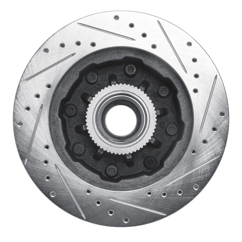 R1 93-95 Chevrolet G30 Front Left Drilled & Slotted Silver Brake Rotor - Image 4