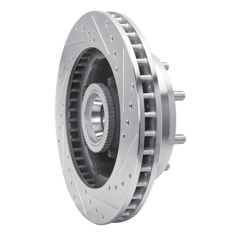 R1 93-95 Chevrolet G30 Front Left Drilled & Slotted Silver Brake Rotor - Image 5