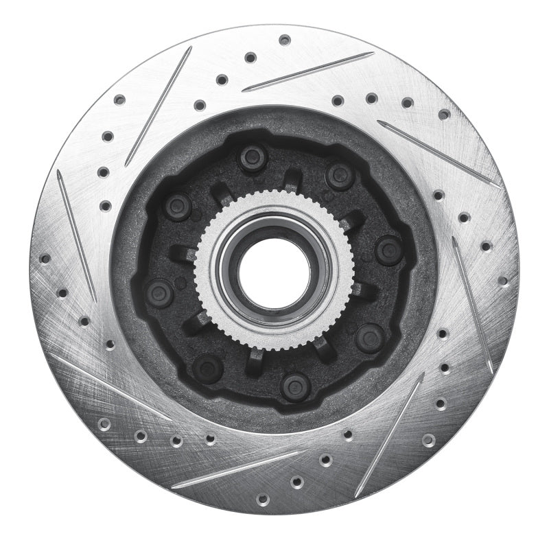 R1 93-95 Chevrolet G30 Front Right Drilled & Slotted Silver Brake Rotor - Image 3