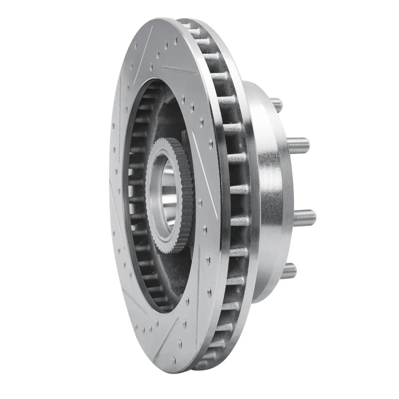 R1 93-95 Chevrolet G30 Front Right Drilled & Slotted Silver Brake Rotor - Image 4