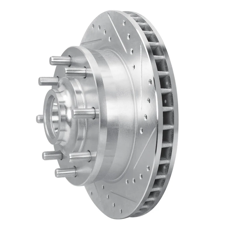 R1 93-95 Chevrolet G30 Front Right Drilled & Slotted Silver Brake Rotor - Image 5
