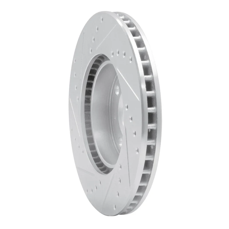 R1 93-95 Volvo 850 Front Left Drilled & Slotted Silver Brake Rotor - Image 3