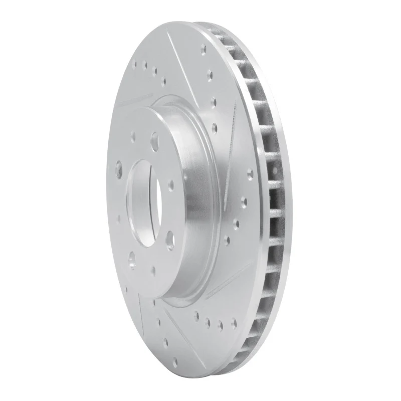 R1 93-95 Volvo 850 Front Left Drilled & Slotted Silver Brake Rotor - Image 4