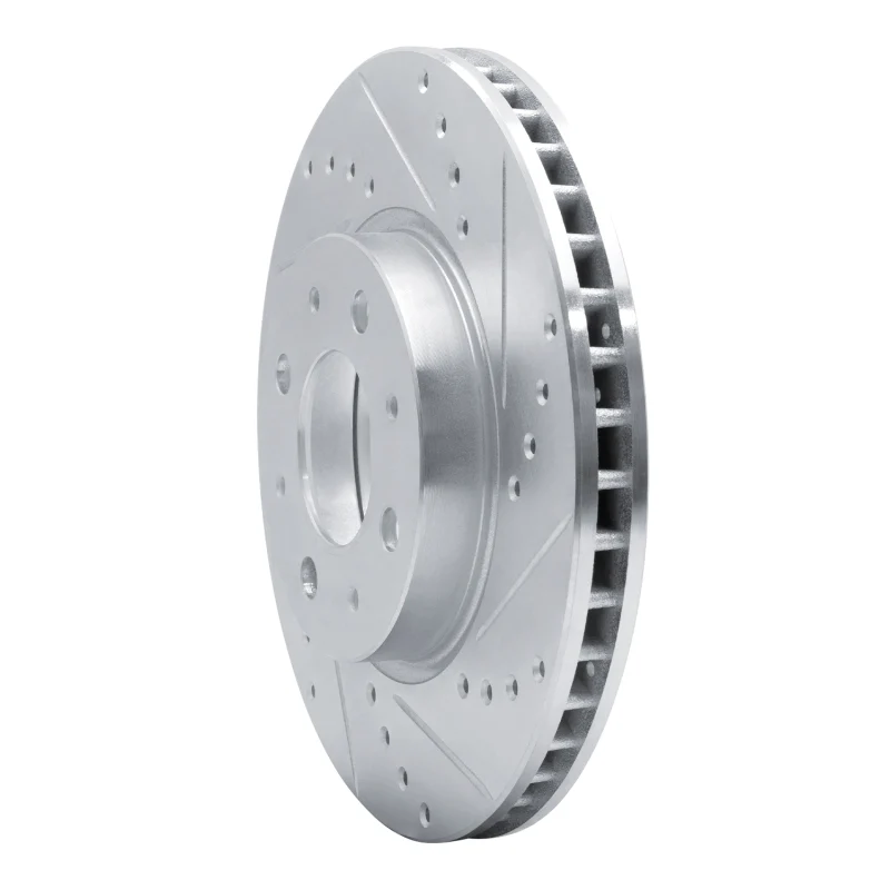 R1 93-95 Volvo 850 Front Right Drilled & Slotted Silver Brake Rotor - Image 5
