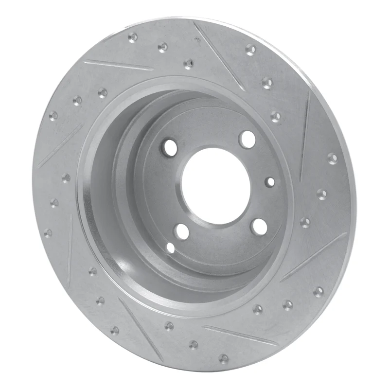R1 93-95 Volvo 850 Rear Left Drilled & Slotted Silver Brake Rotor - Image 4