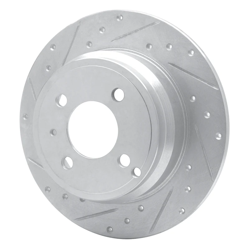R1 93-95 Volvo 850 Rear Left Drilled & Slotted Silver Brake Rotor - Image 5