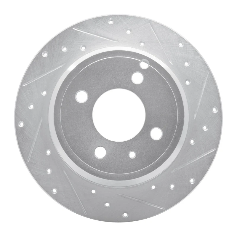 R1 93-95 Volvo 850 Rear Right Drilled & Slotted Silver Brake Rotor