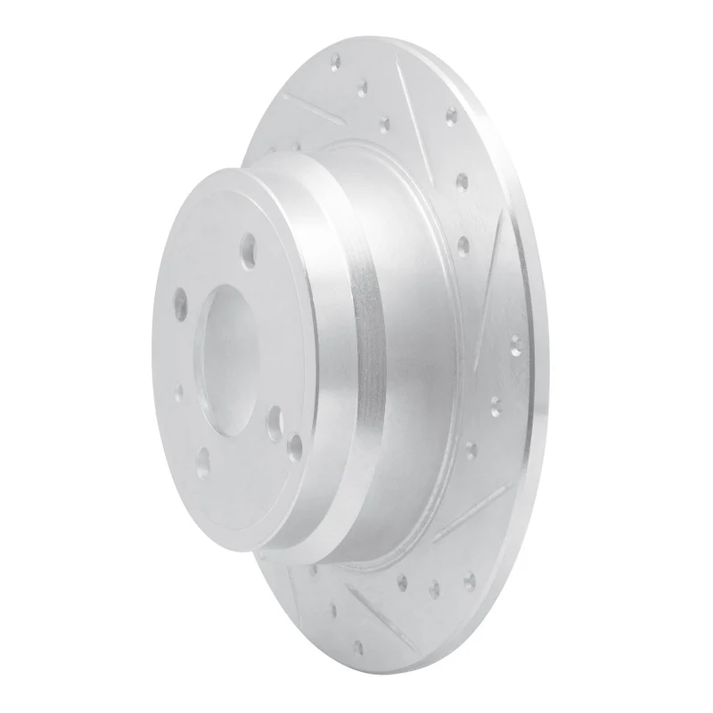 R1 93-95 Volvo 850 Rear Right Drilled & Slotted Silver Brake Rotor - Image 3