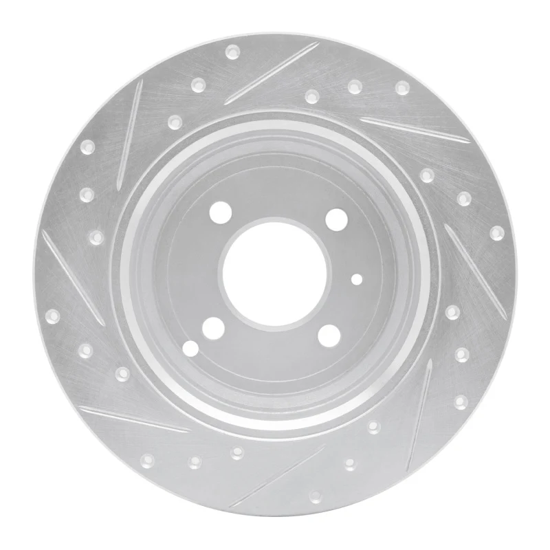 R1 93-95 Volvo 850 Rear Right Drilled & Slotted Silver Brake Rotor - Image 4