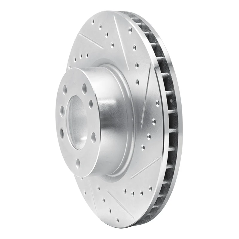 R1 93-97 BMW 840CI Front Right Drilled & Slotted Silver Brake Rotor - Image 4