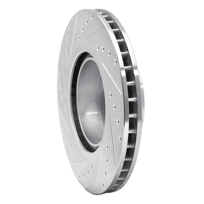 R1 93-97 BMW 840CI Front Right Drilled & Slotted Silver Brake Rotor - Image 5