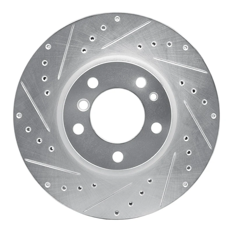 R1 93-97 BMW 850CI Front Left Drilled & Slotted Silver Brake Rotor