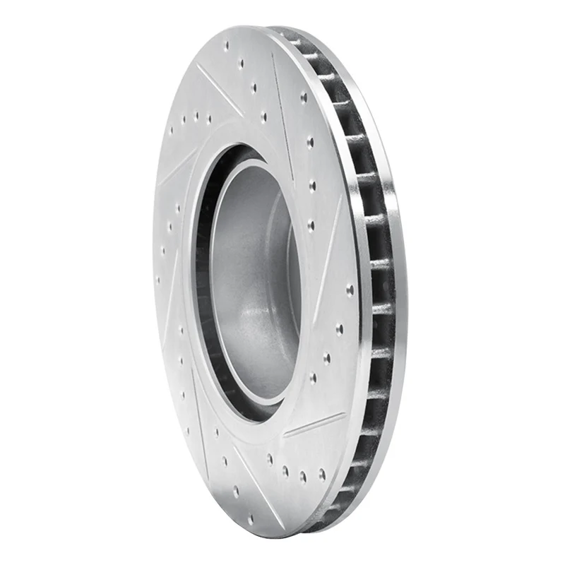 R1 93-97 BMW 850CI Front Left Drilled & Slotted Silver Brake Rotor - Image 4