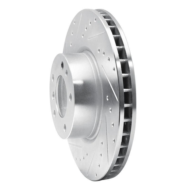 R1 93-97 BMW 850CI Front Left Drilled & Slotted Silver Brake Rotor - Image 5