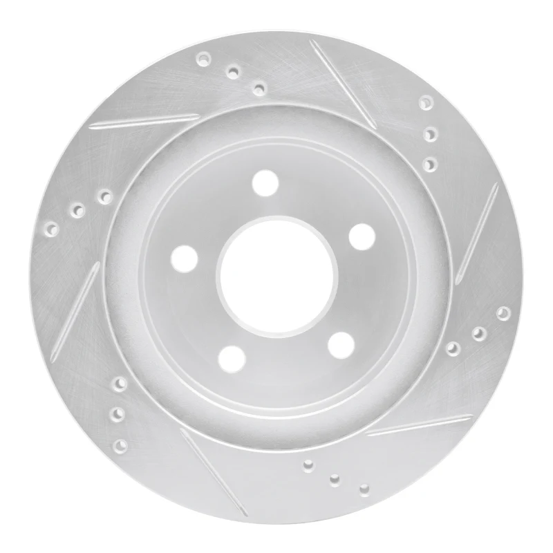 R1 93-97 Chevrolet Camaro Rear Left Drilled & Slotted Silver Brake Rotor - Image 5