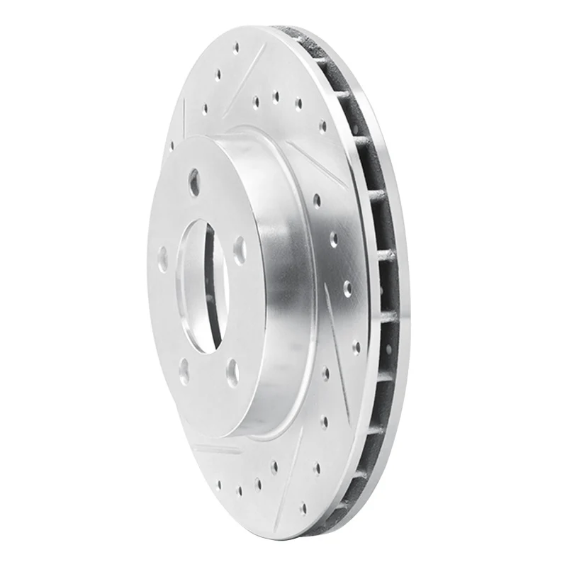R1 93-97 Chrysler CONCORDE Front Left Drilled & Slotted Silver Brake Rotor - Image 2