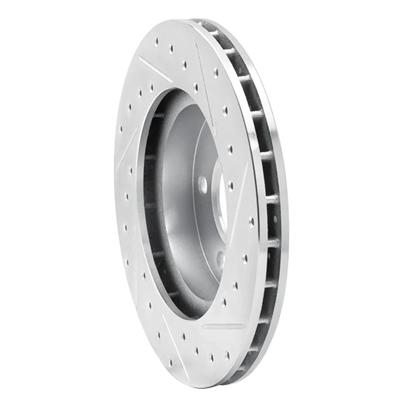 R1 93-97 Chrysler CONCORDE Front Left Drilled & Slotted Silver Brake Rotor - Image 4