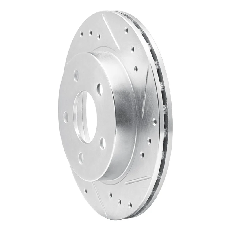 R1 93-98 Ford Thunderbird Rear Right Drilled & Slotted Silver Brake Rotor - Image 5