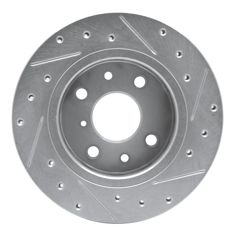 R1 94-00 Kia SPECTRA Front Left Drilled & Slotted Silver Brake Rotor - Image 2