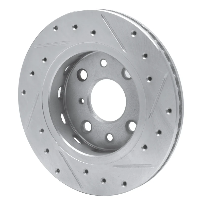 R1 94-00 Kia SPECTRA Front Left Drilled & Slotted Silver Brake Rotor - Image 5