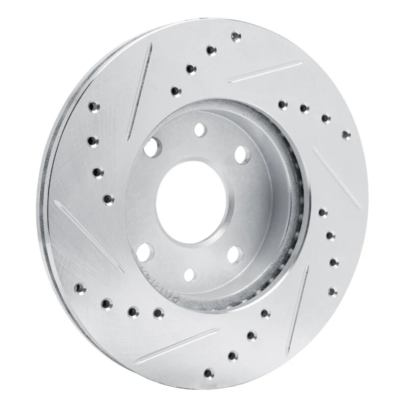 R1 94-00 Kia SPECTRA Front Right Drilled & Slotted Silver Brake Rotor - Image 3