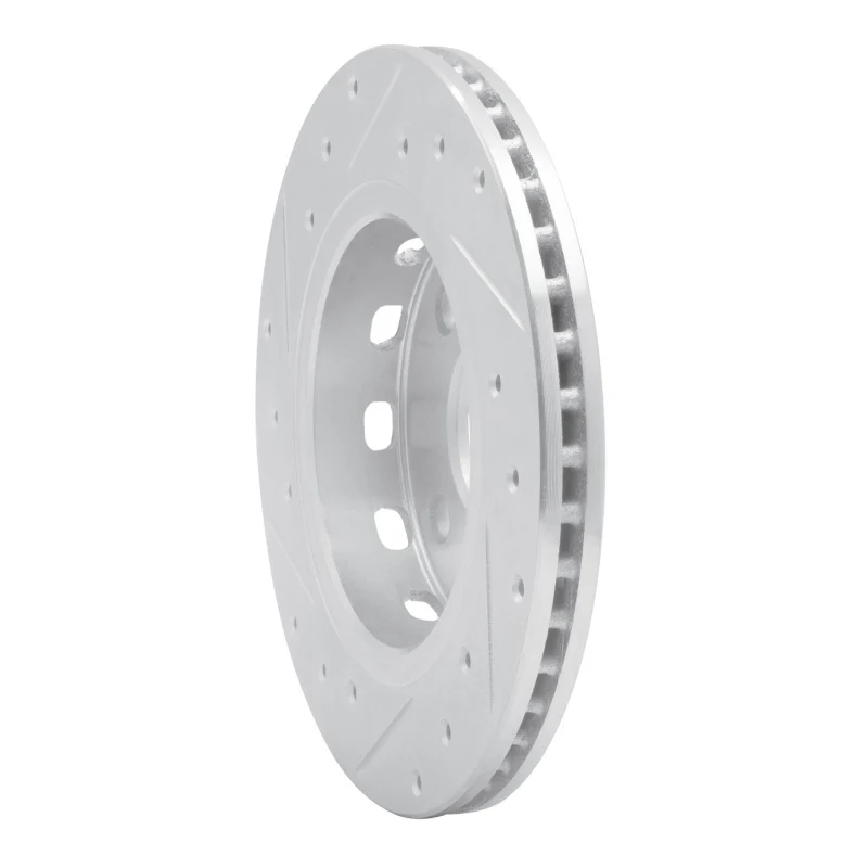 R1 94-00 Kia SPECTRA Front Right Drilled & Slotted Silver Brake Rotor - Image 3