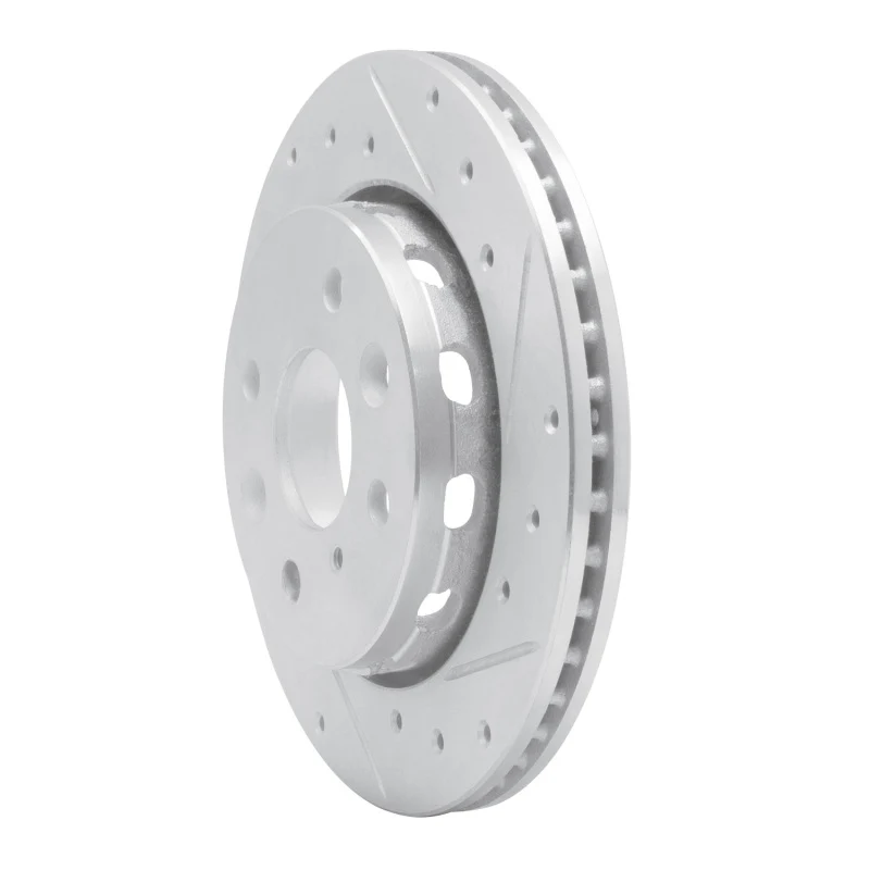 R1 94-00 Kia SPECTRA Front Right Drilled & Slotted Silver Brake Rotor - Image 4