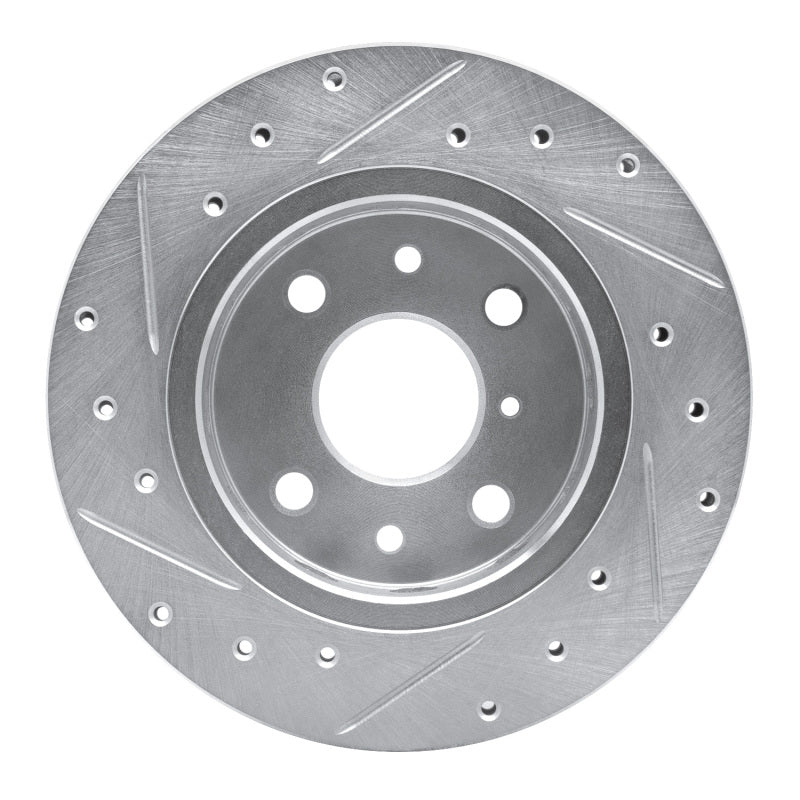 R1 94-00 Kia SPECTRA Front Right Drilled & Slotted Silver Brake Rotor - Image 5