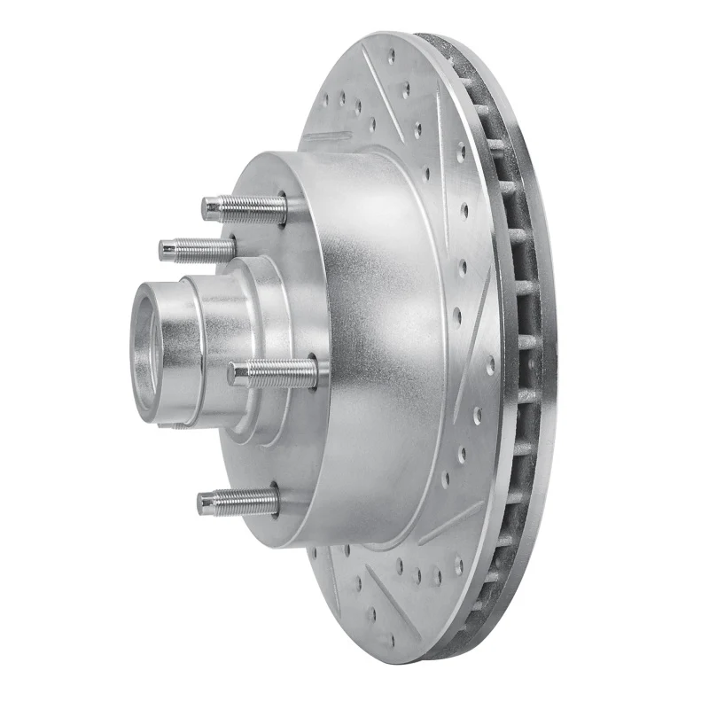R1 94-01 Ford E-150 Econoline Club Wagon Front Right Drilled & Slotted Silver Brake Rotor - Image 2