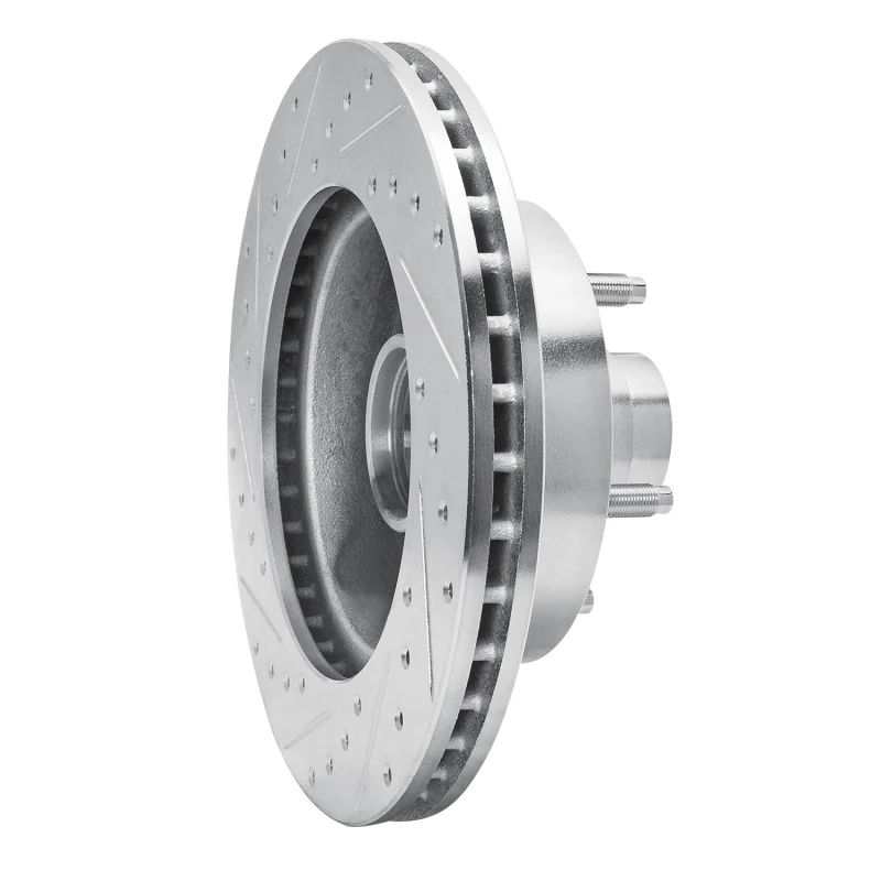 R1 94-01 Ford E-150 Econoline Club Wagon Front Right Drilled & Slotted Silver Brake Rotor - Image 3