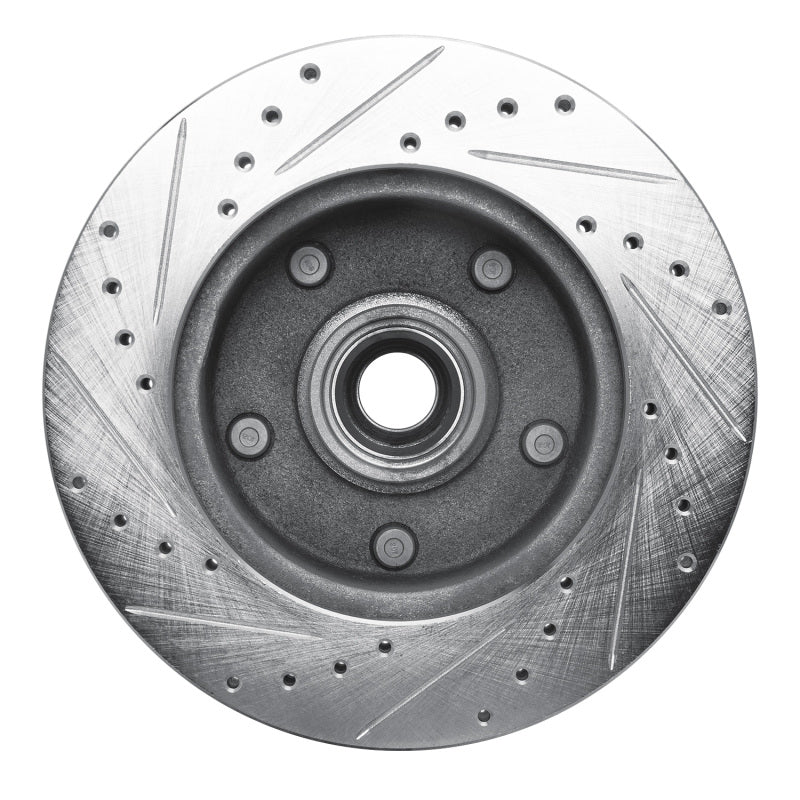 R1 94-01 Ford E-150 Econoline Club Wagon Front Right Drilled & Slotted Silver Brake Rotor - Image 5