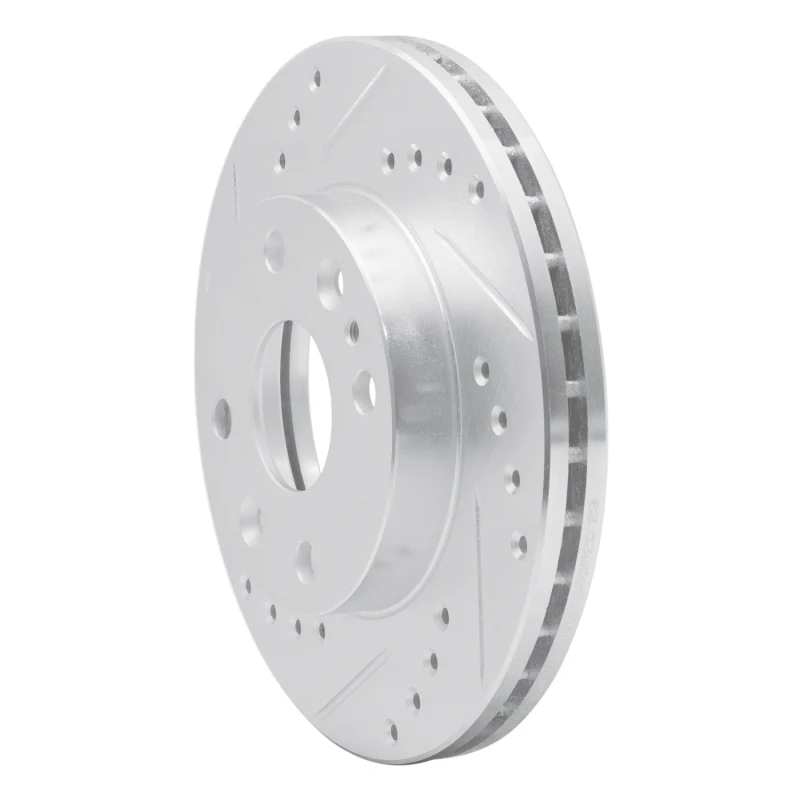 R1 94-02 Ford ASPIRE Front Left Drilled & Slotted Silver Brake Rotor - Image 5