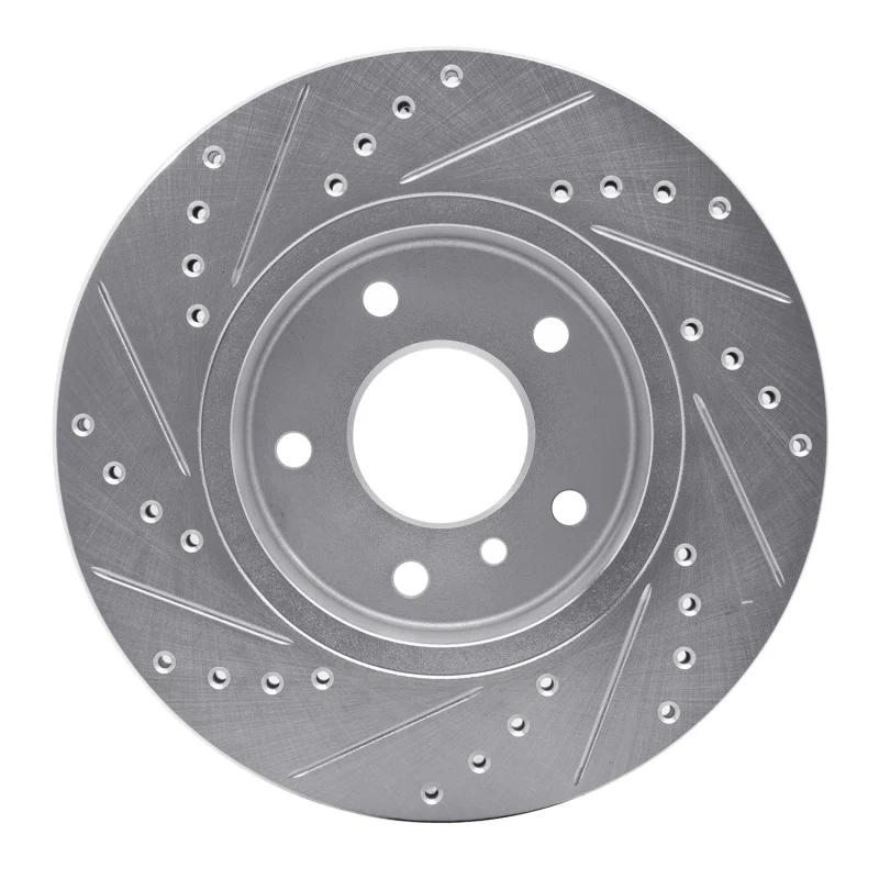R1 94-02 Land Rover Range Rover Front Right Drilled & Slotted Silver Brake Rotor - Image 2
