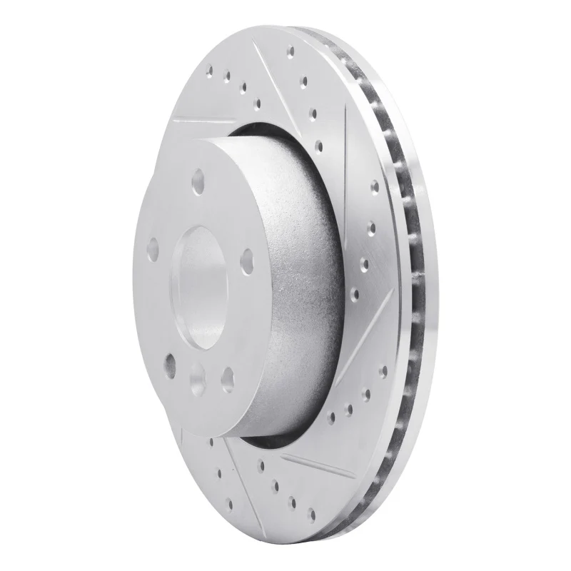 R1 94-02 Land Rover Range Rover Front Right Drilled & Slotted Silver Brake Rotor - Image 4