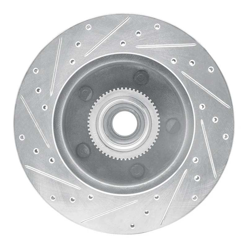 R1 94-03 Ford E-150 Econoline Club Wagon Front Right Drilled & Slotted Silver Brake Rotor - Image 4
