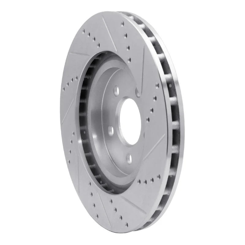R1 94-04 Ford Mustang Front Left Drilled & Slotted Silver Brake Rotor - Image 5