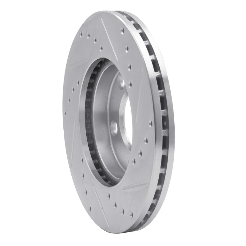 R1 94-04 Ford Mustang Front Left Drilled & Slotted Silver Brake Rotor - Image 3