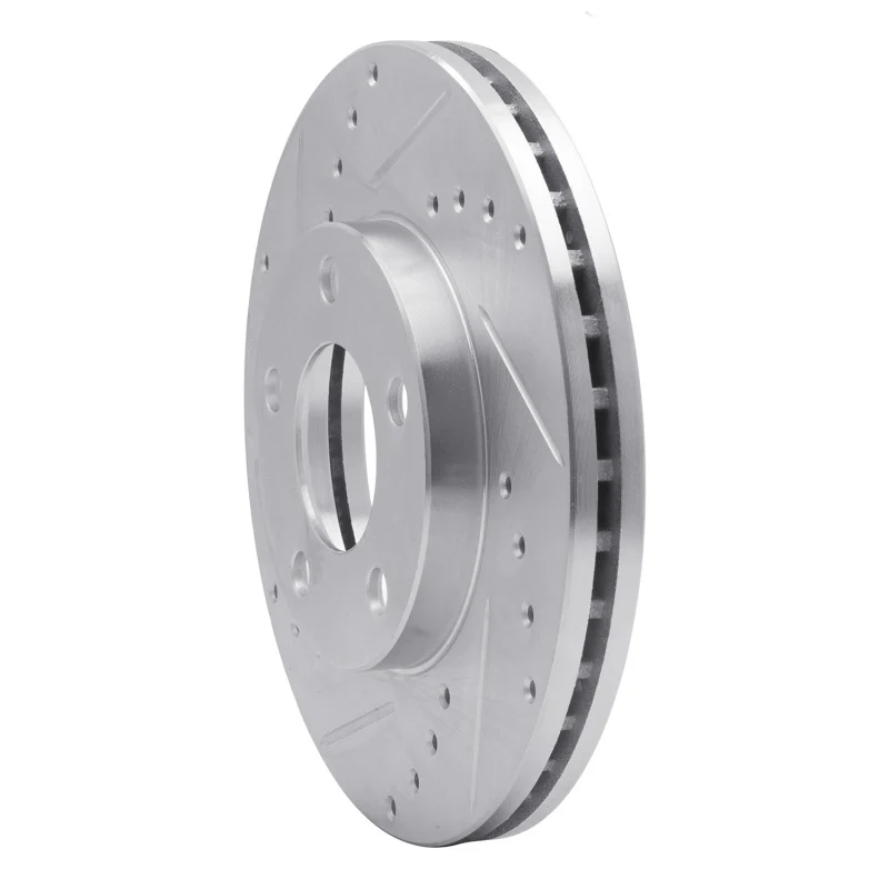 R1 94-04 Ford Mustang Front Left Drilled & Slotted Silver Brake Rotor - Image 4